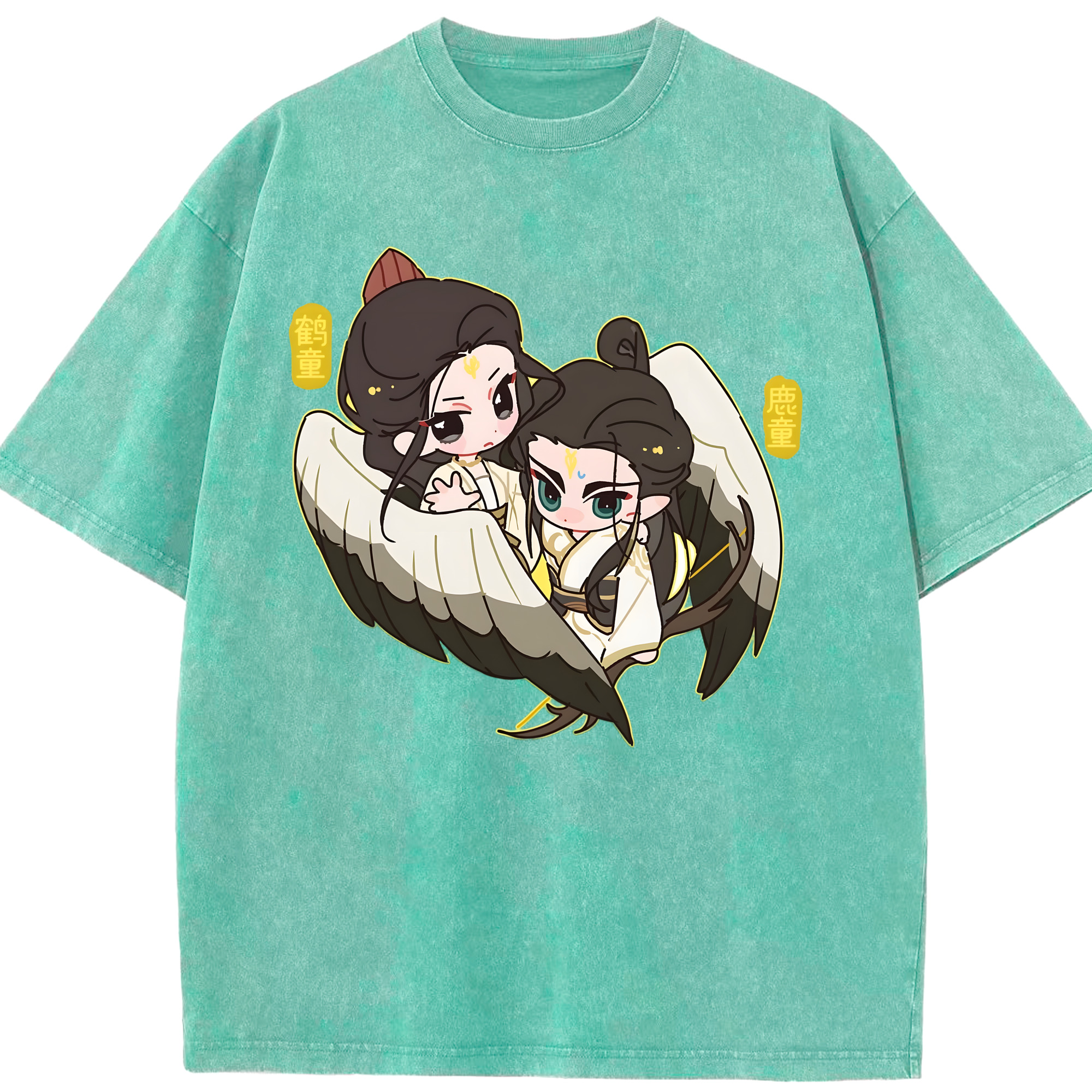 （画像用） Ne Zha 2 ナタ 魔童の大暴れ 綿100% ヴィンテージ風 半袖Tシャツ（フロントプリント）